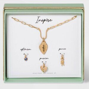 INSPIRE Charm Chain Necklace Gold Dipped Silver Plated Interchangeable